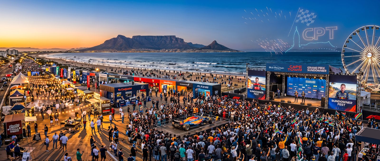 Beachfront fan zone, Cape Town. Artist’s impression.